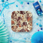  Engels Bulldog naadloze illustratie Papieren Bordje (Feest)