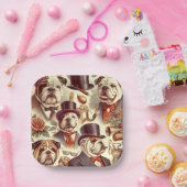  Engels Bulldog naadloze illustratie Papieren Bordje (Feest)