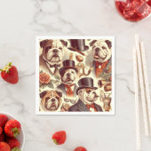  Engels Bulldog naadloze illustratie Servet (Insitu)