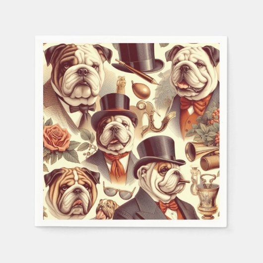  Engels Bulldog naadloze illustratie Servet (Voorkant)