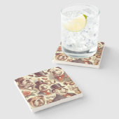  Engels Bulldog naadloze illustratie Stenen Onderzetter (Zijkant)