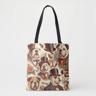  Engels Bulldog naadloze illustratie Tote Bag