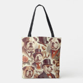 Engels Bulldog naadloze illustratie Tote Bag (Achterkant)