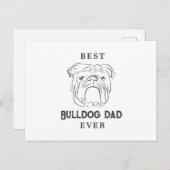 Engels Bulldog Pap Vaderdag Wenskaart Briefkaart (Voorkant / Achterkant)
