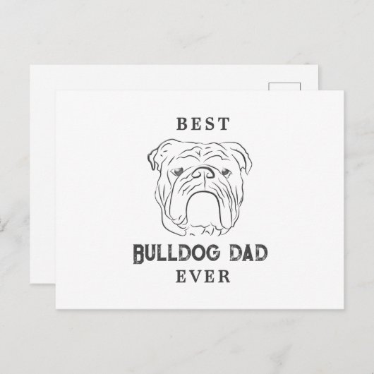 Engels Bulldog Pap Vaderdag Wenskaart Briefkaart (Voorkant / Achterkant)
