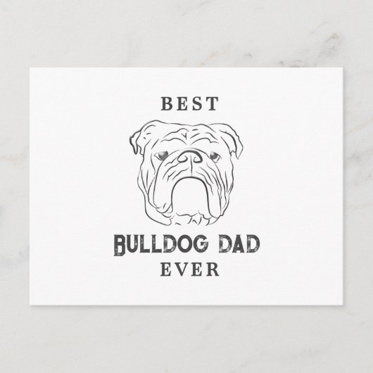 Engels Bulldog Pap Vaderdag Wenskaart Briefkaart (Voorkant)