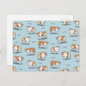 Engels bulldog patroon briefkaart (Voorkant / Achterkant)