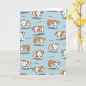 Engels bulldog patroon kaart (Gele Bloem)