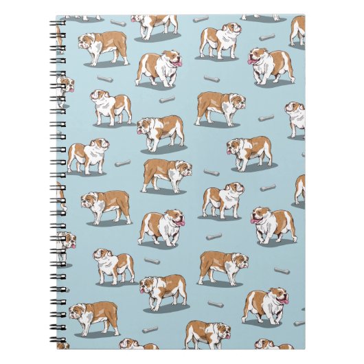 Engels bulldog patroon notitieboek (Voorkant)