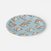 Engels bulldog patroon papieren bordje (Gekanteld)