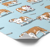 Engels bulldog patroon poster (Hoek)