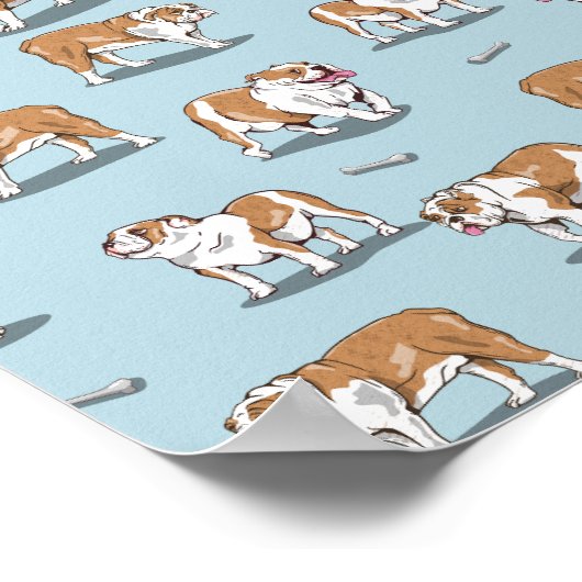 Engels bulldog patroon poster (Hoek)