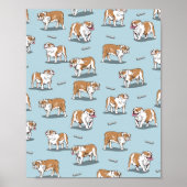 Engels bulldog patroon poster (Voorkant)