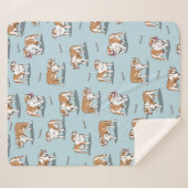 Engels bulldog patroon sherpa deken (Voorkant (horizontaal))