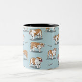 Engels bulldog patroon tweekleurige koffiemok (Center)