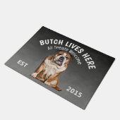 Engels Bulldog Personalized Hondenliefhebber Doorm Deurmat (Schuin)