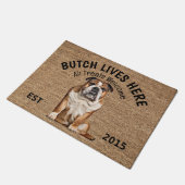 Engels Bulldog Personalized Hondenliefhebber Doorm Deurmat (Schuin)