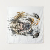 Engels Bulldog portret dier schilderij wilde diere Wandkleed (Voorkant (horizontaal))
