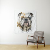 Engels Bulldog portret dier schilderij wilde diere Wandkleed (In situ)