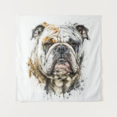 Engels Bulldog portret dier schilderij wilde diere Wandkleed (Voorkant)