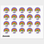  Engels Bulldog Pride Rainbow Ronde Sticker (Vel)
