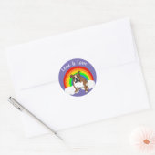  Engels Bulldog Pride Rainbow Ronde Sticker (Envelop)