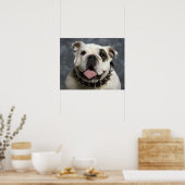 Engels Bulldog Puppy Dog Portrait Poster (Keuken)