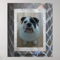 Engels Bulldog Puppy Poster "Unconditional Love"