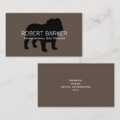 Engels Bulldog Silhouet Zwart op Bruin Visitekaartje (Voorkant / Achterkant)