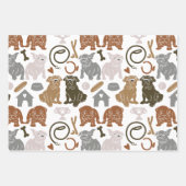 Engels Bulldog Silhouette in drie kleuren Inpakpapier Vel (Voorkant 2)