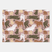 Engels Bulldog Silhouette in drie kleuren Inpakpapier Vel (Voorkant)