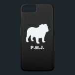 Engels Bulldog Silhouette met aangepaste tekst iPhone 8/7 Hoesje<br><div class="desc">Winkel de volledige selectie van de Design van het Hondenliefhebber bij Doodle World Jenn&#39;s.</div>
