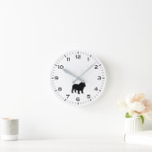 Engels Bulldog Silhouette met uren en minuten Ronde Klok (Huis)