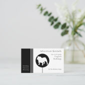 Engels Bulldog Silhouette Modern Black and White Visitekaartje (Staand voorkant)
