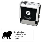 Engels Bulldog Silhouette retouradres Zelfinktende Stempel (In situ)