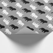 Engels Bulldog Silhouettes Pattern All Occasion Cadeaupapier (Hoek)