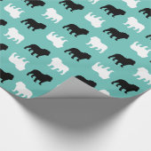 Engels Bulldog Silhouettes Pattern Cadeaupapier (Hoek)