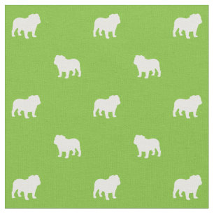 Engels Bulldog Silhouettes Pattern Cute Stof