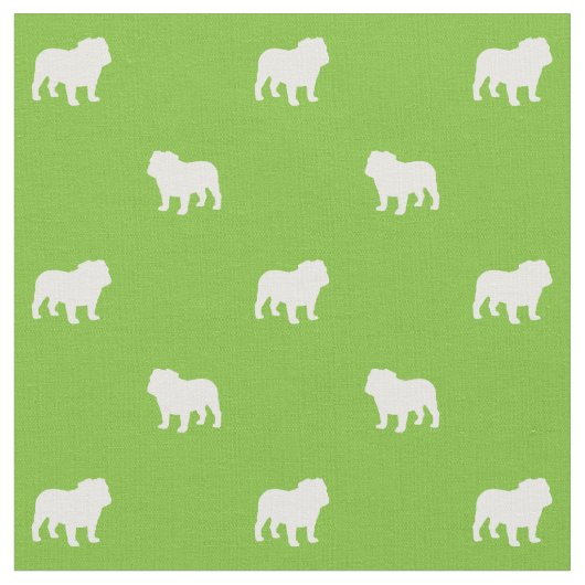 Engels Bulldog Silhouettes Pattern Cute Stof (Close Up)