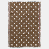 Engels Bulldog Silhouettes Pattern Deken (Voorkant Verticaal)