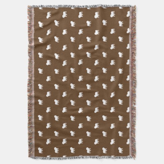 Engels Bulldog Silhouettes Pattern Deken (Voorkant Verticaal)