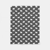 Engels Bulldog Silhouettes Pattern Grey and White Fleece Deken (Voorkant)