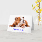 Engels Bulldog Thinking of You Card Verse inside Kaart (Gele Bloem)