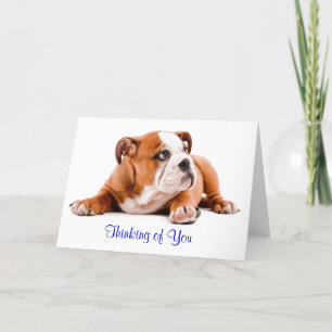 Engels Bulldog Thinking of You Card Verse inside Kaart