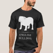 Engels Bulldog wit silhouet T-shirt (Voorkant)