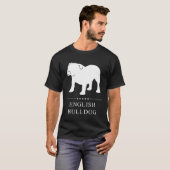 Engels Bulldog wit silhouet T-shirt (Voorkant volledig)