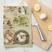 Engels: China Borden & Serving Piecks Theedoek (Quarter Fold)