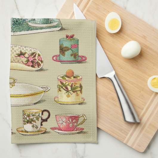  Engels China Tea Service Kitchen Theedoek (Quarter Fold)