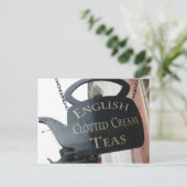 Engels Clotted Cream Tea-teken Briefkaart (Staand voorkant)