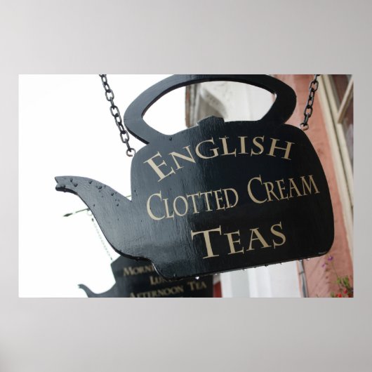 Engels Clotted Cream Tea-teken Poster (Voorkant)